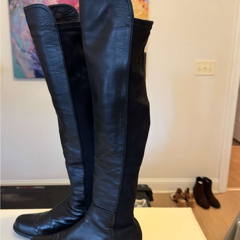 Stuart Weitzman Black Leather Boots